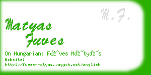 matyas fuves business card